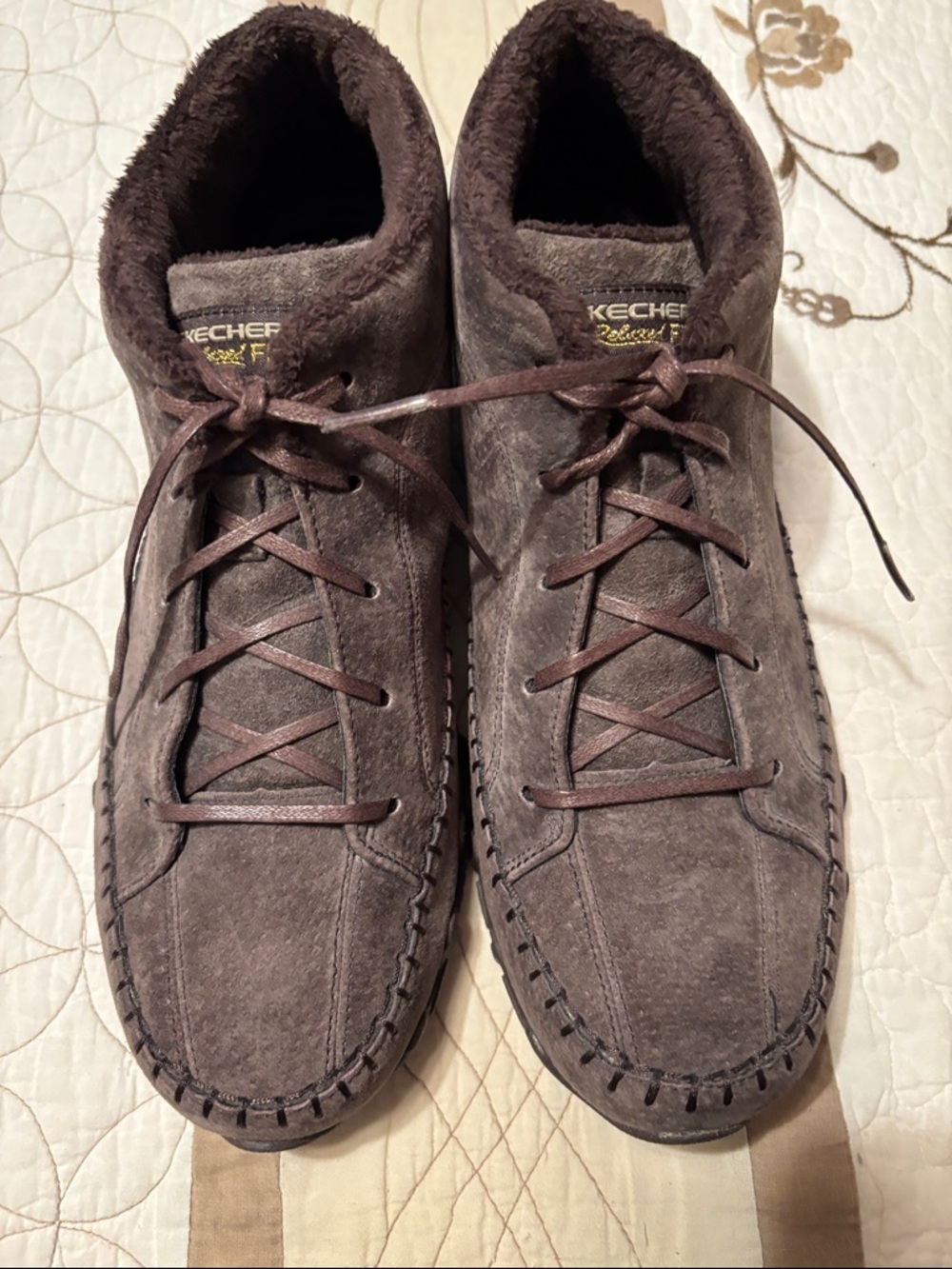 Sketchers ladies Brown Suede Lace-Up Moccasin Boots